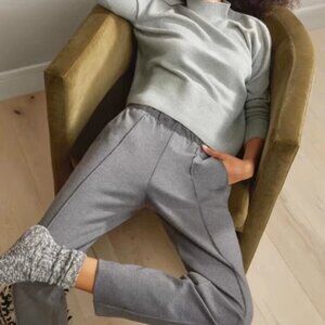 Everlane The Dream Pant Pull On Tailored Trouser Heathered Charcoal Gray Sz M